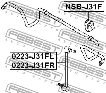 Втулка стабилизатора переднего FEBEST NSBJ31F