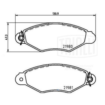 Диски тормозные с колодками передние комплект TRIALLI PF4159