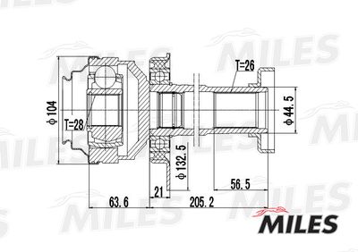 ШРУС внутренний правый Miles GA10037