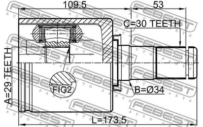 ШРУС внутренний левый FEBEST 0211T31LH