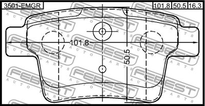Колодки тормозные дисковые FEBEST 3501EMGR