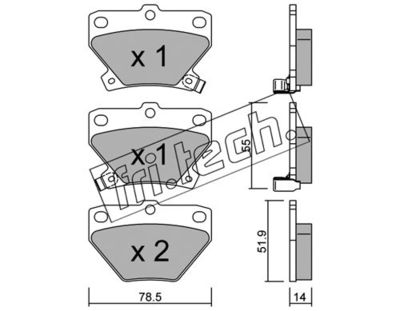 Комплект колодок для дискового тормоза TRUSTING 4390