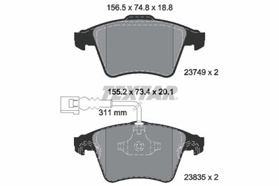 Колодки тормозные дисковые комплект TEXTAR 2374901