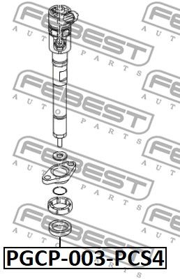 Кольцо уплотнительное форсунки впрыска топлива FEBEST PGCP003PCS4