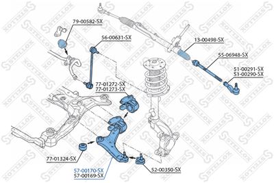 Рычаг нижний левый STELLOX 5700170SX