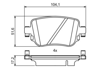 Колодки тормозные дисковые задние BOSCH 0986494797