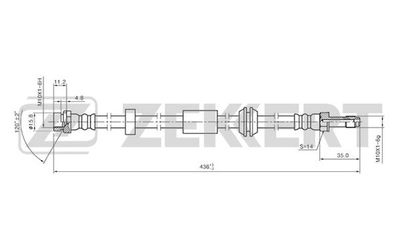 Шланг тормозной передний Zekkert BS9308