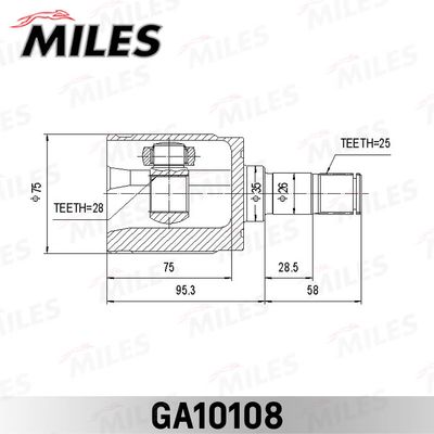 ШРУС внутренний Miles GA10108