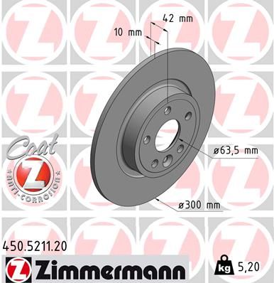 Диск тормозной ZIMMERMANN 450521120