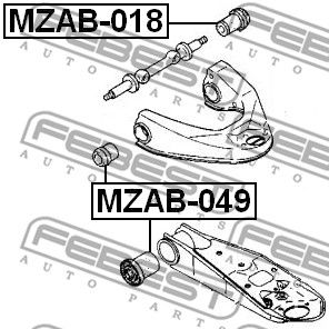Сайлентблок рычага переднего верхний FEBEST MZAB049