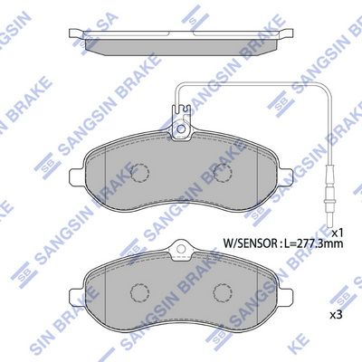 Колодки тормозные передние SANGSIN SP1415
