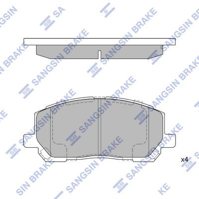 Колодки тормозные передние SANGSIN SP1384