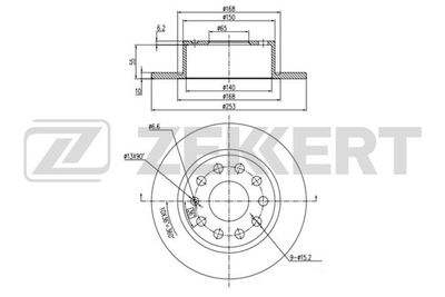 Диск тормозной задний Zekkert BS6289