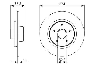 Диск тормозной задний BOSCH 0986479695