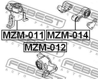 Опора двигателя правая FEBEST MZM011