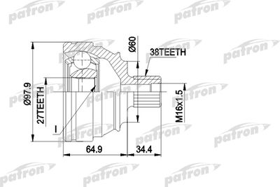 ШРУС наружный комплект PATRON PCV1230