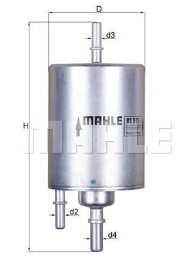 Фильтр топливный MAHLE KL571