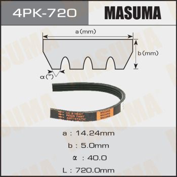 Ремень ручейковый Masuma 4PK720