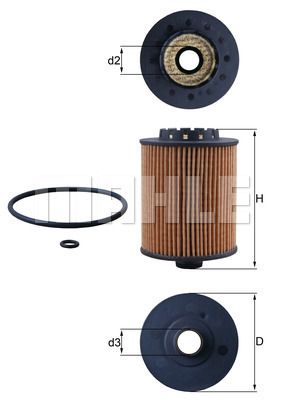 Фильтр масляный MAHLE OX1075D