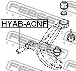 Сайлентблок рычага переднего FEBEST HYABACNF