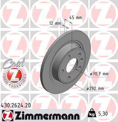 Диск тормозной ZIMMERMANN 430262420