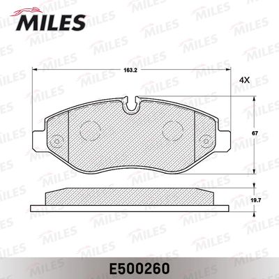 Колодки тормозные передние Miles E500260