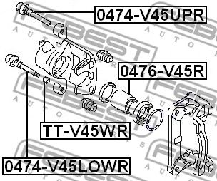 Втулка направляющая суппорта тормозного заднего FEBEST 0474V45LOWR