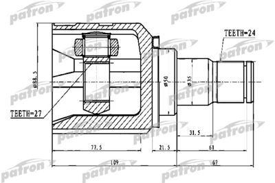 ШРУС внутренний левый PATRON PCV1742
