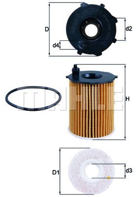 Фильтр масляный MAHLE OX17116D