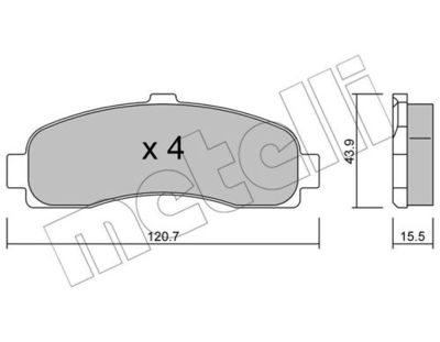Комплект колодок для дискового тормоза METELLI 2201450