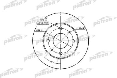 Диск тормозной передний PATRON PBD1443