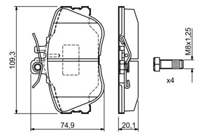 Колодки тормозные дисковые передние BOSCH 0986460977