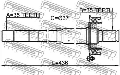Полуось правая FEBEST 2112ESC