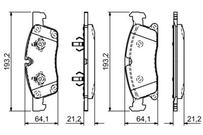Колодки тормозные дисковые передние BOSCH 0986494672