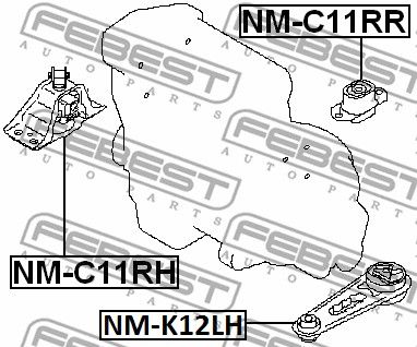 Опора двигателя FEBEST NMC11RR