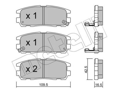 Комплект колодок для дискового тормоза METELLI 2203580