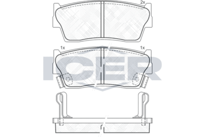 Колодки тормозные дисковые передние ICER 141002
