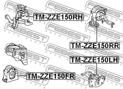 Подушка двигателя передняя FEBEST TMZZE150FR