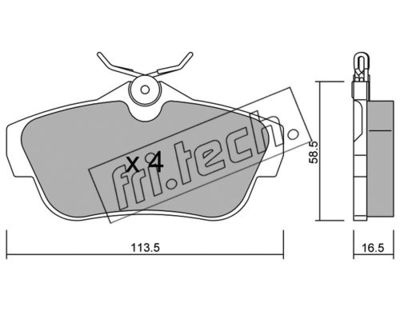 Комплект колодок для дискового тормоза TRUSTING 7280