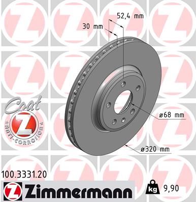 Диск тормозной ZIMMERMANN 100333120