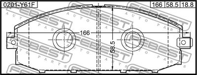 Колодки тормозные передние FEBEST 0201Y61F