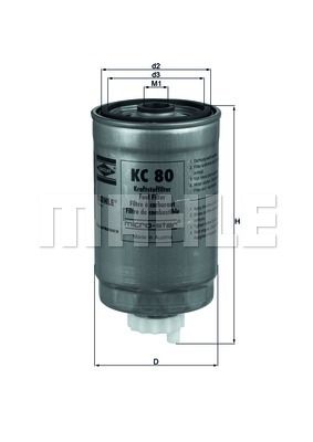 Фильтр топливный MAHLE KC80
