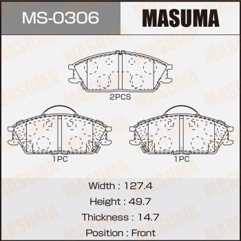 Колодки тормозные дисковые Masuma MS0306
