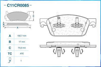 Колодки тормозные передние CWORKS C11CR0085
