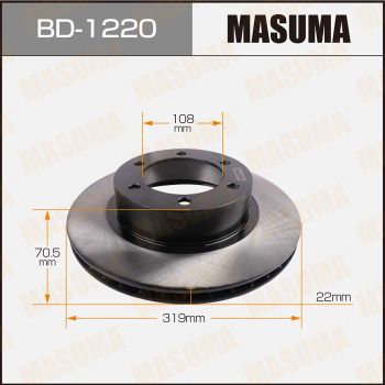 Диск тормозной передний Masuma BD1220