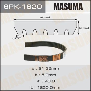 Ремень ручейковый Masuma 6PK1820