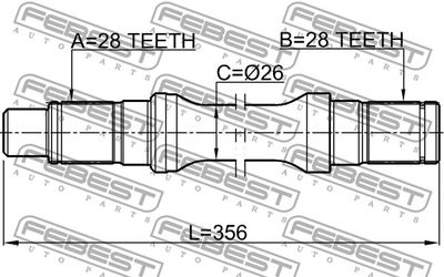 Полуось левая FEBEST 0512BT50LH