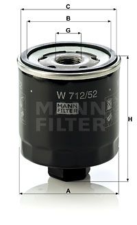 Фильтр масляный MANN-FILTER W71252