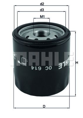 Фильтр масляный MAHLE OC614