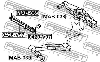 Тяга задняя поперечная с шаровой FEBEST 0425V97